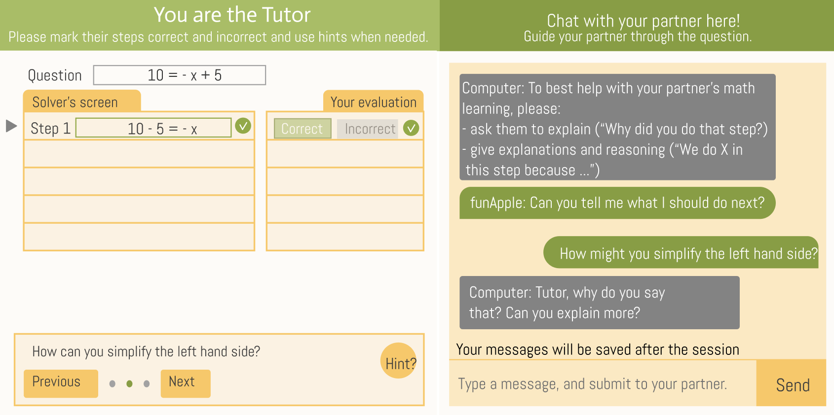 Screenshots of APTA from the perspective of Tutors