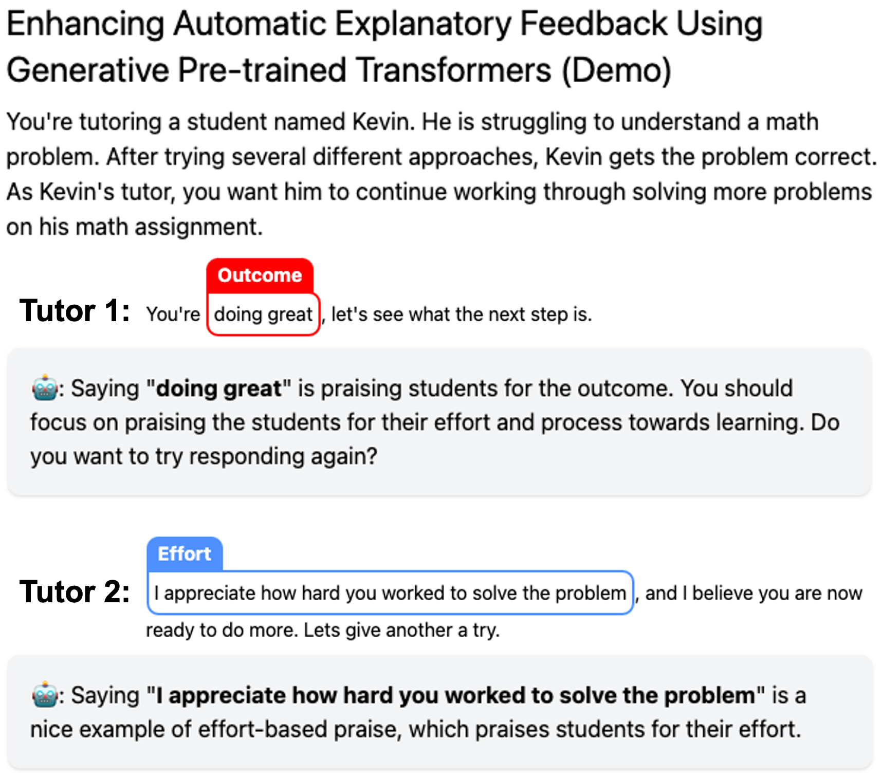 Automated explanatory feedback using sequence labeling method facilitated by fine-tuned GPT-3.5 model