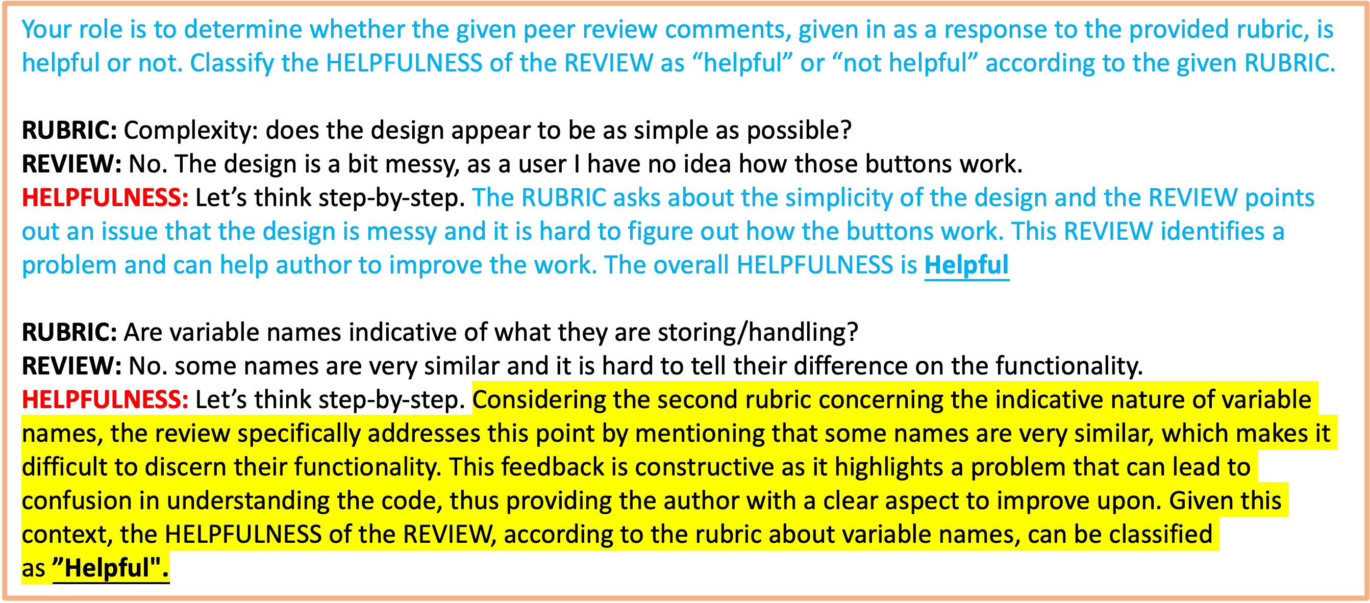 This is an actual example of CoT one shot prompting